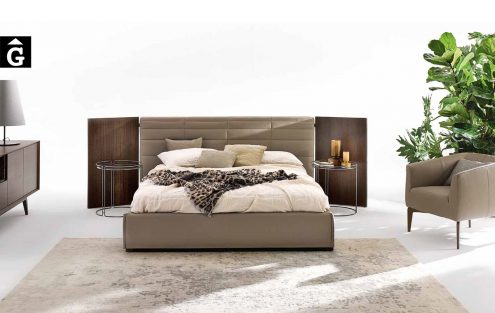 33 Grandangolo llit entapissat i panels fusta laterals - Ditre Italia llits entapissats disseny i qualitat alta by mobles Gifreu