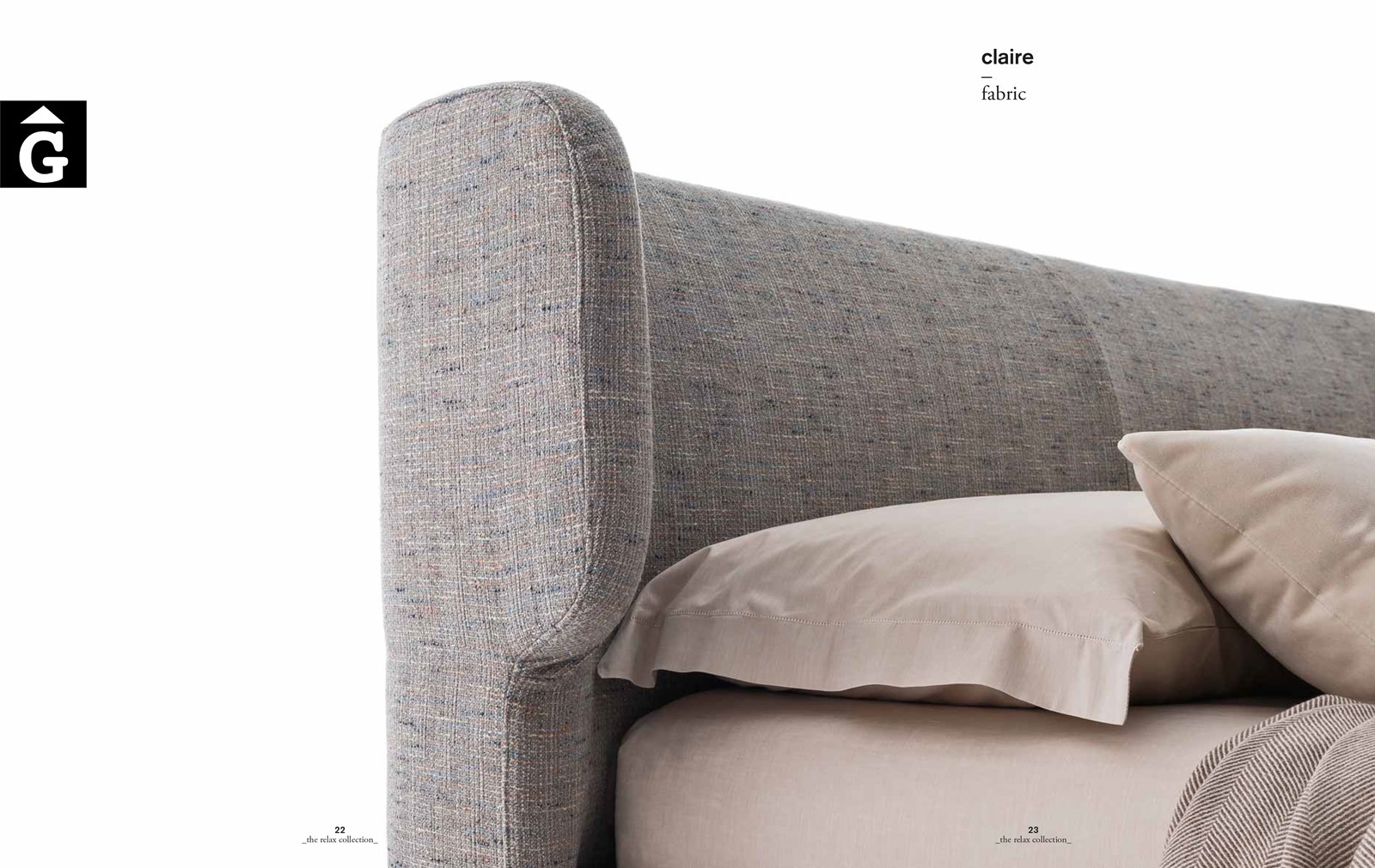 Claire llit entapissat detall – Ditre Italia llits entapissats disseny i qualitat alta by mobles Gifreu