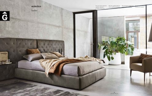 Ecléctico llit entapissat pell gran - Ditre Italia llits entapissats disseny i qualitat alta by mobles Gifreu