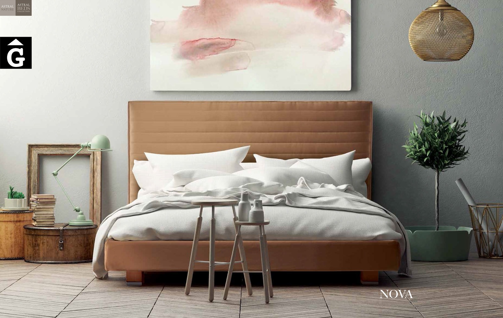 Nova llit entapissat Beds Astral Nature descans qualitat natural i salut junts per mobles Gifreu