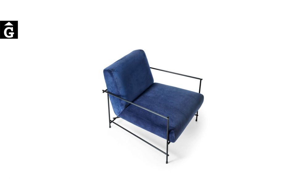 Butaca Kyo entapissada blava - Ditre Italia Sofas disseny i qualitat alta by mobles Gifreu