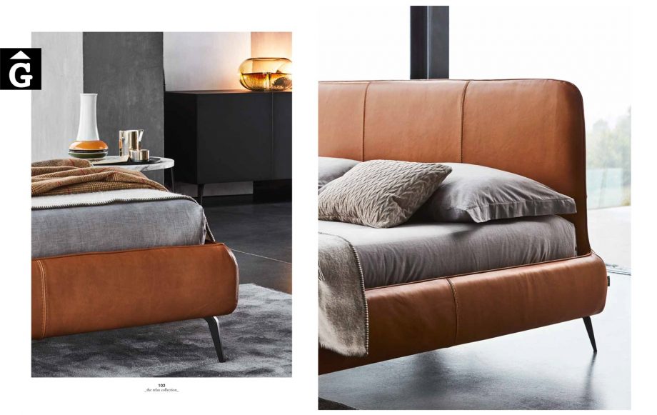 Llit entapissat Aris detalls pell - Ditre Italia llits entapissats disseny i qualitat alta by mobles Gifreu