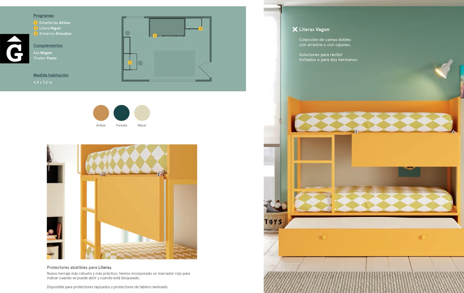 Habitació Juvenil llitera Ambar | Detall | lagrama | mobles Gifreu