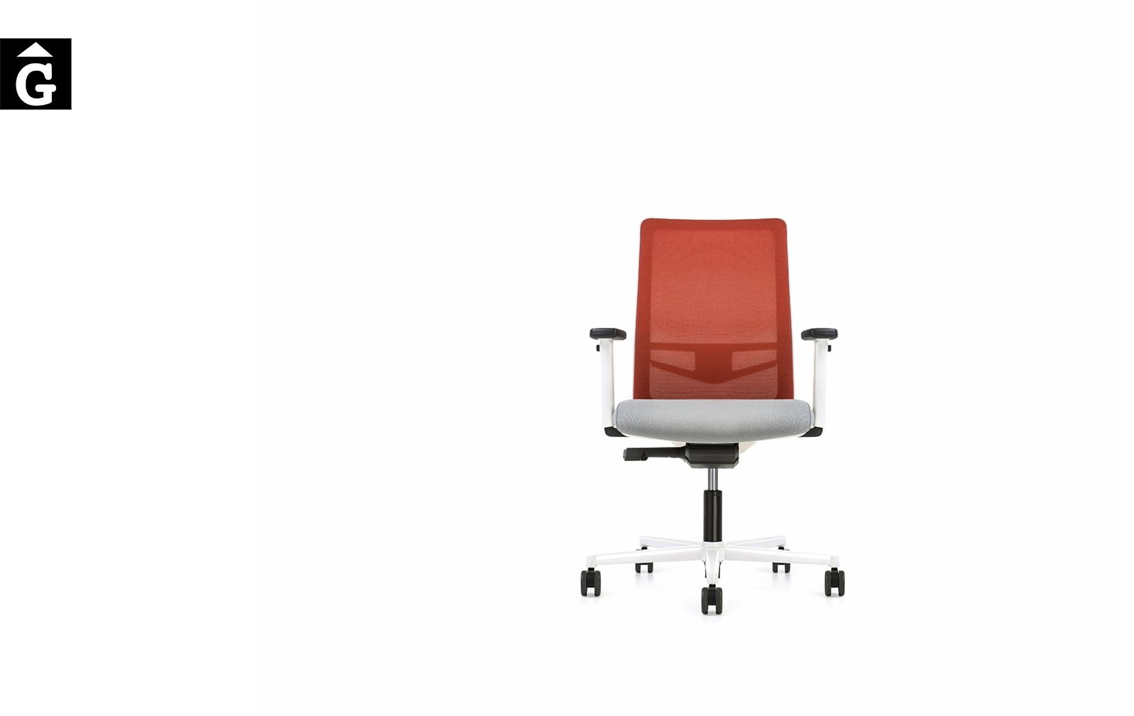 Cadira despatx Equis Blanca | Vista frontal | Cadira operativa Dile | mobiliari d’oficina molt interessant | mobles Gifreu | botiga | Contract | Mobles nous oficina