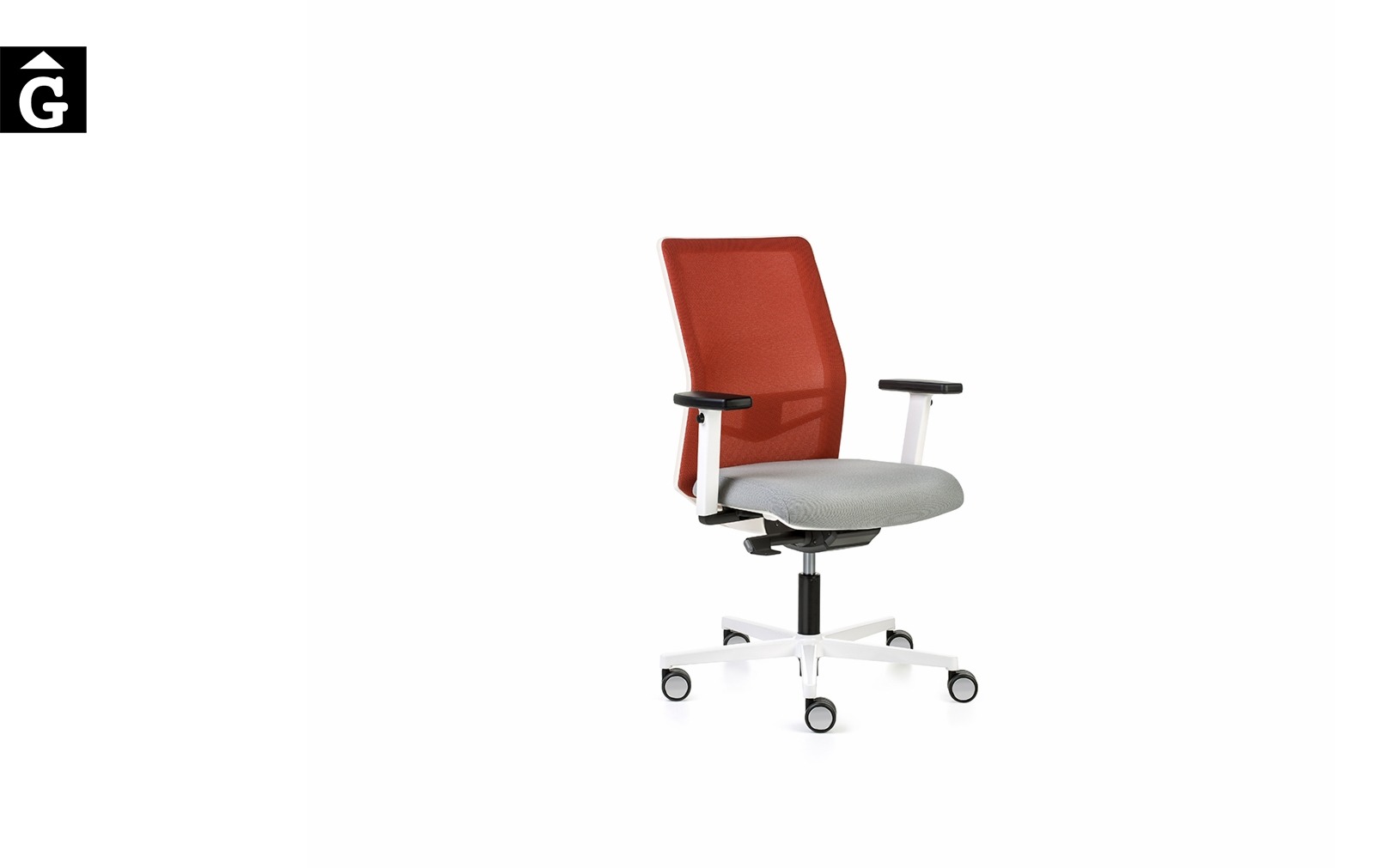 Cadira despatx Equis Blanca | Vista perfil | Cadira operativa Dile | mobiliari d’oficina molt interessant | mobles Gifreu | botiga | Contract | Mobles nous oficina