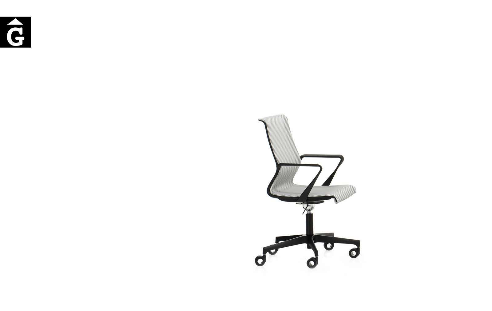 Cadira despatx amb malla blanca X-Light baixa | Vista lateral | Dile | mobiliari d’oficina molt interessant | Dileoffice | mobles Gifreu | botiga | Contract | Mobles nous oficina