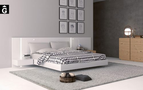 Habitació laca blanca llit gran Sigma | Opció a diferents acabats de laca i xapa fusta natural | Besform mobles Gifreu | Mobles de qualitat i a mida | Girona
