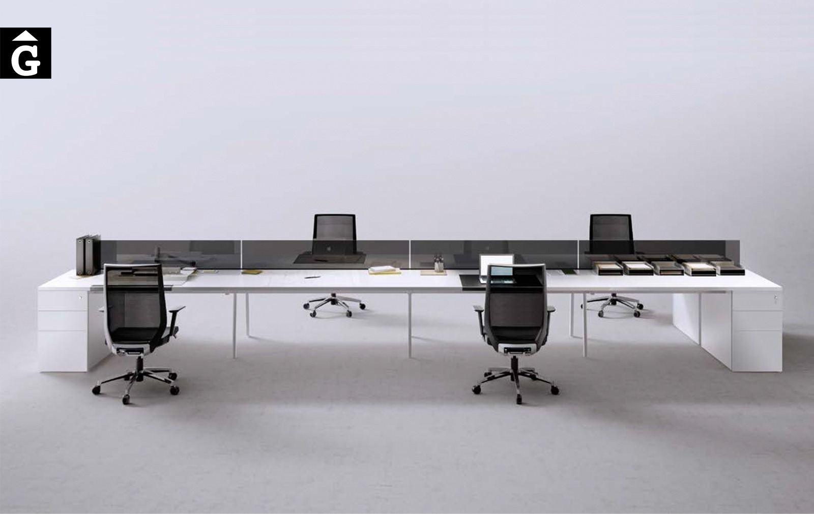 Taules de treball sistema M10 | Treballs en grup | Forma 5 | mobiliari d’oficina molt interessant | mobles Gifreu | botiga | Contract | Mobles nous d’oficina