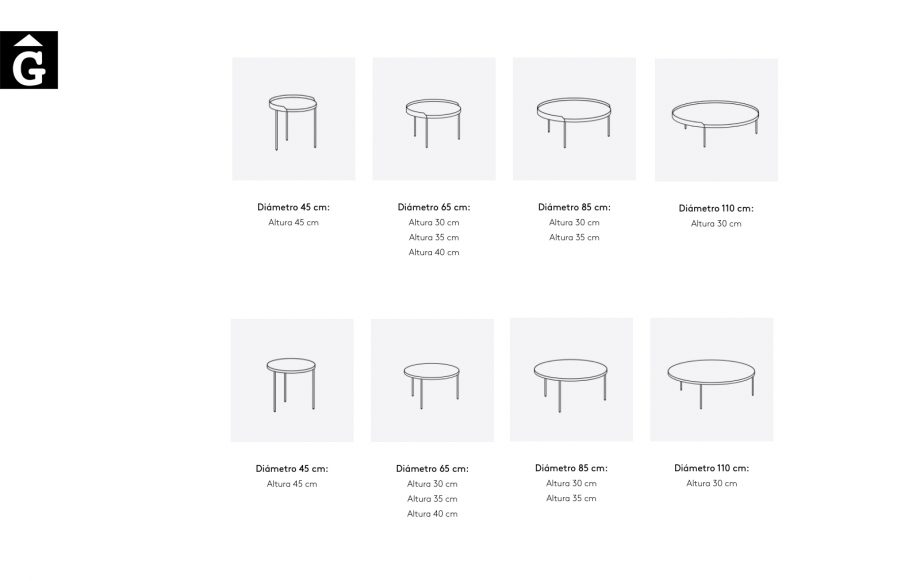 Taules de centre rodones Gau mides possibles | Dissenyades a quatre mans per Silvia Ceñal e Ibon Arrizabalaga | Treku | mobles contemporanis amb tradició | mobles Gifreu