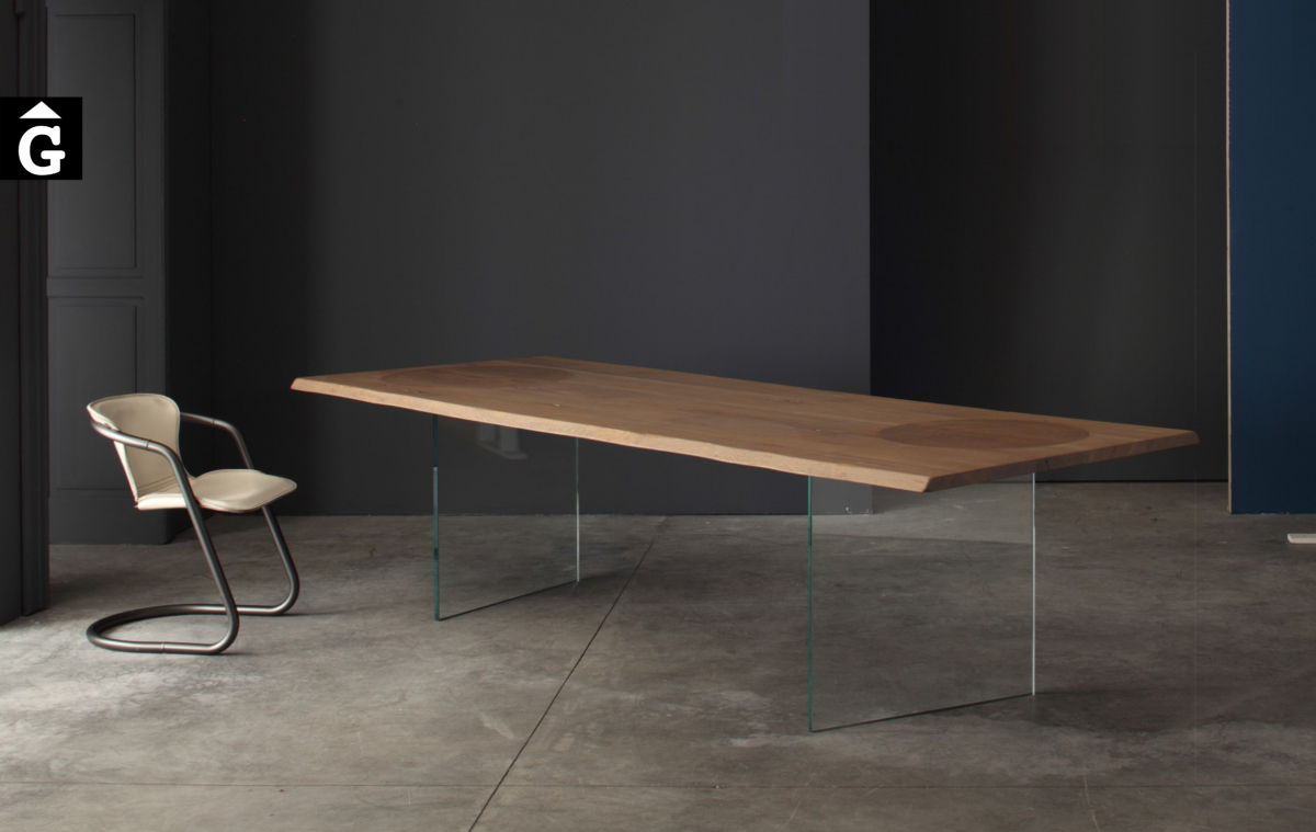 Taula fusta potes vidre Devina Nais 19 by Mobles GIFREU Girona modern qualitat vanguardia minim elegant atemporal