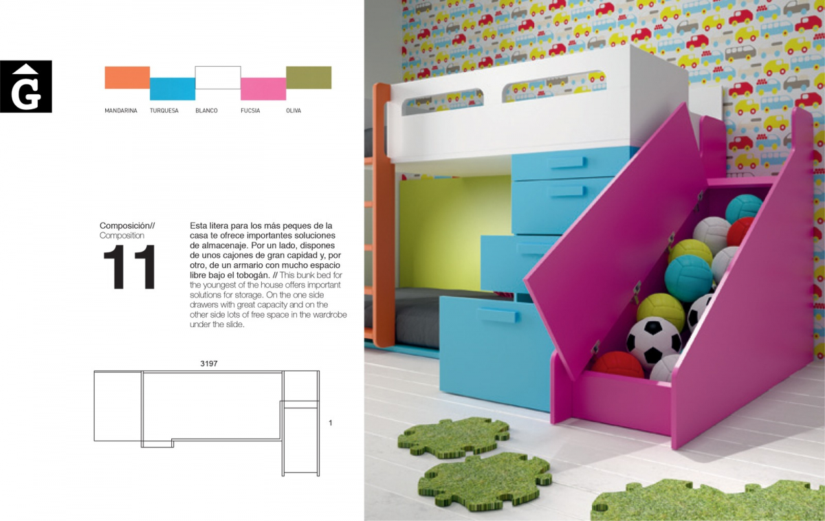 Llitera tobogan colors vius-infinity-muebles-jjp-by-mobles-gifreu-llits-de-nado-infantil-juvenil-singel-disseny-actual-qualitat
