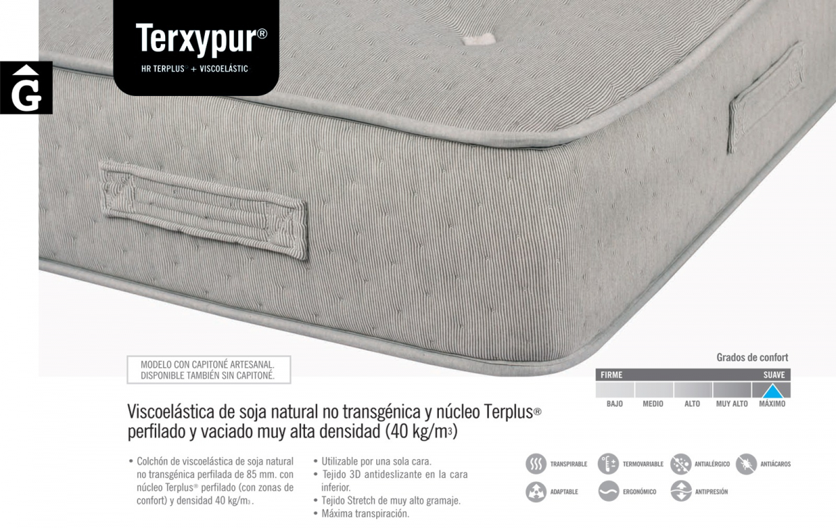 Matalàs de viscoelàstica de soja Terxypur