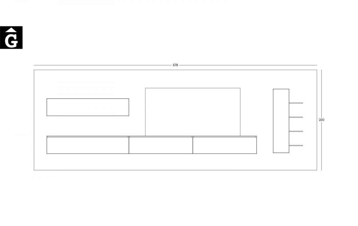 Tècnic composició moble menjador Televisió Area mobles Ciurans per mobles Gifreu programa modular disseny atemporal realitzat amb materials i ferratges de qualitat estil modern minimal