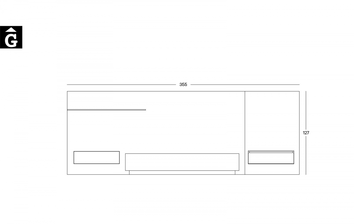Tècnic composició moble habitació programa Area mobles Ciurans per mobles Gifreu programa modular disseny atemporal realitzat amb materials i ferratges de qualitat estil modern minimal