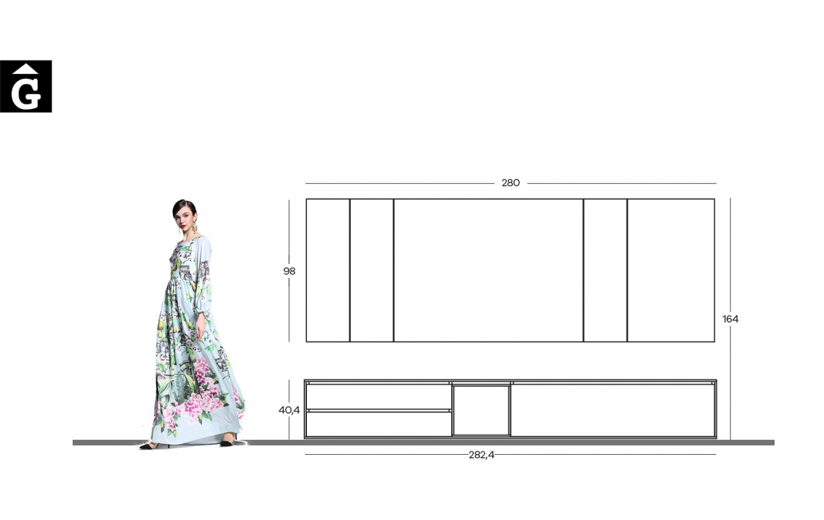 06 Croquis Area mobles Ciurans per mobles Gifreu programa modular disseny atemporal realitzat amb materials i ferratges de qualitat estil modern minimal