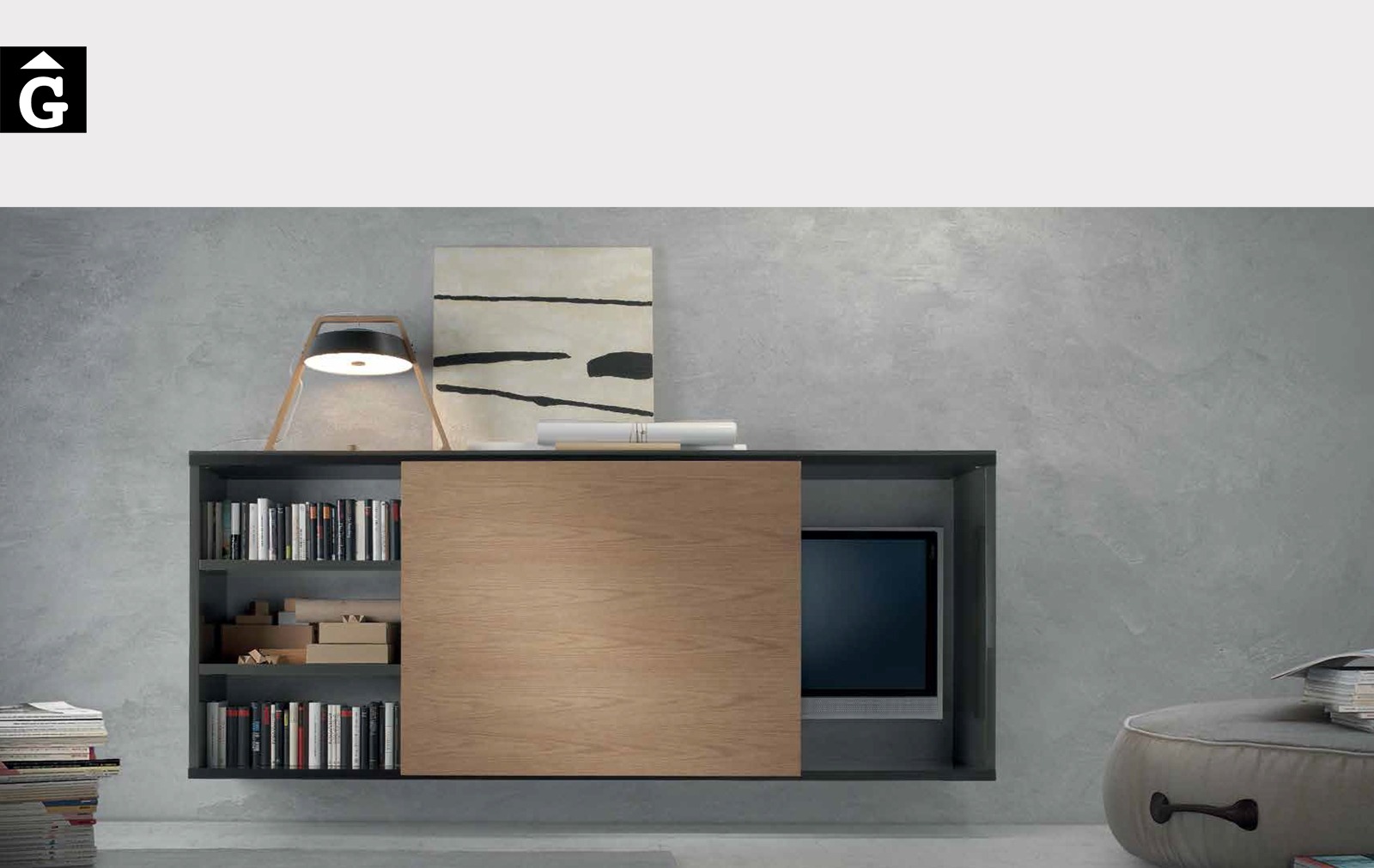 Moble Tv a paret Loyra muebles by mobles Gifreu Idees per la llar moble de qualitat