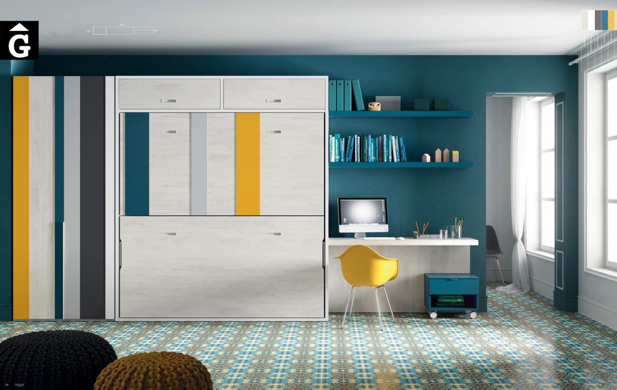 Llits abatibles Qube Next composció15. Composició pràctica i funcional -Llitera plegable tancada QB NEXT Tegar by nobles GIFREU Girona modern minim elegant atemporal