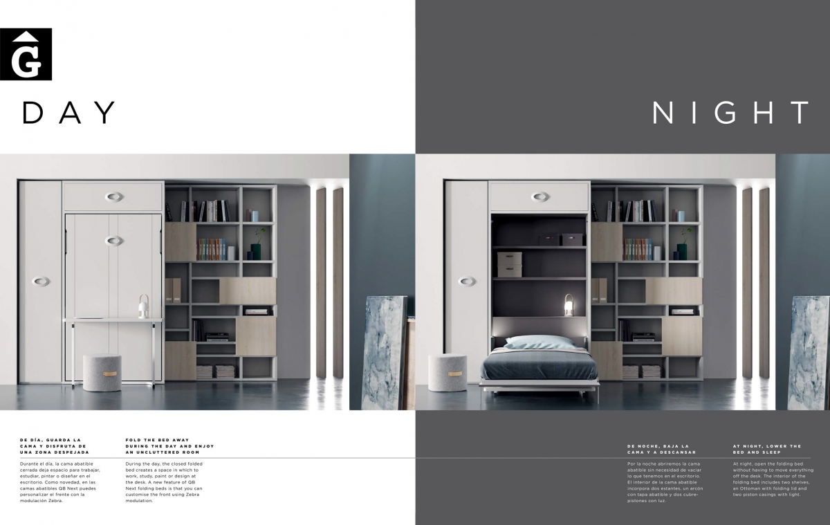 Dia i Nit armari llit abatible plegable QB NEXT Tegar by nobles GIFREU Girona modern minim elegant atemporal
