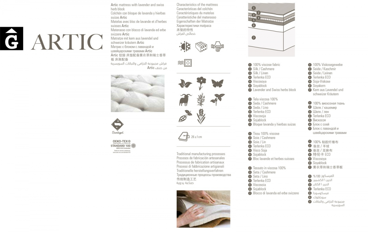 Artic matalàs nucli Labanda i Herbes Suisses Astral Nature descans qualitat natural i salut junts per mobles Gifreu