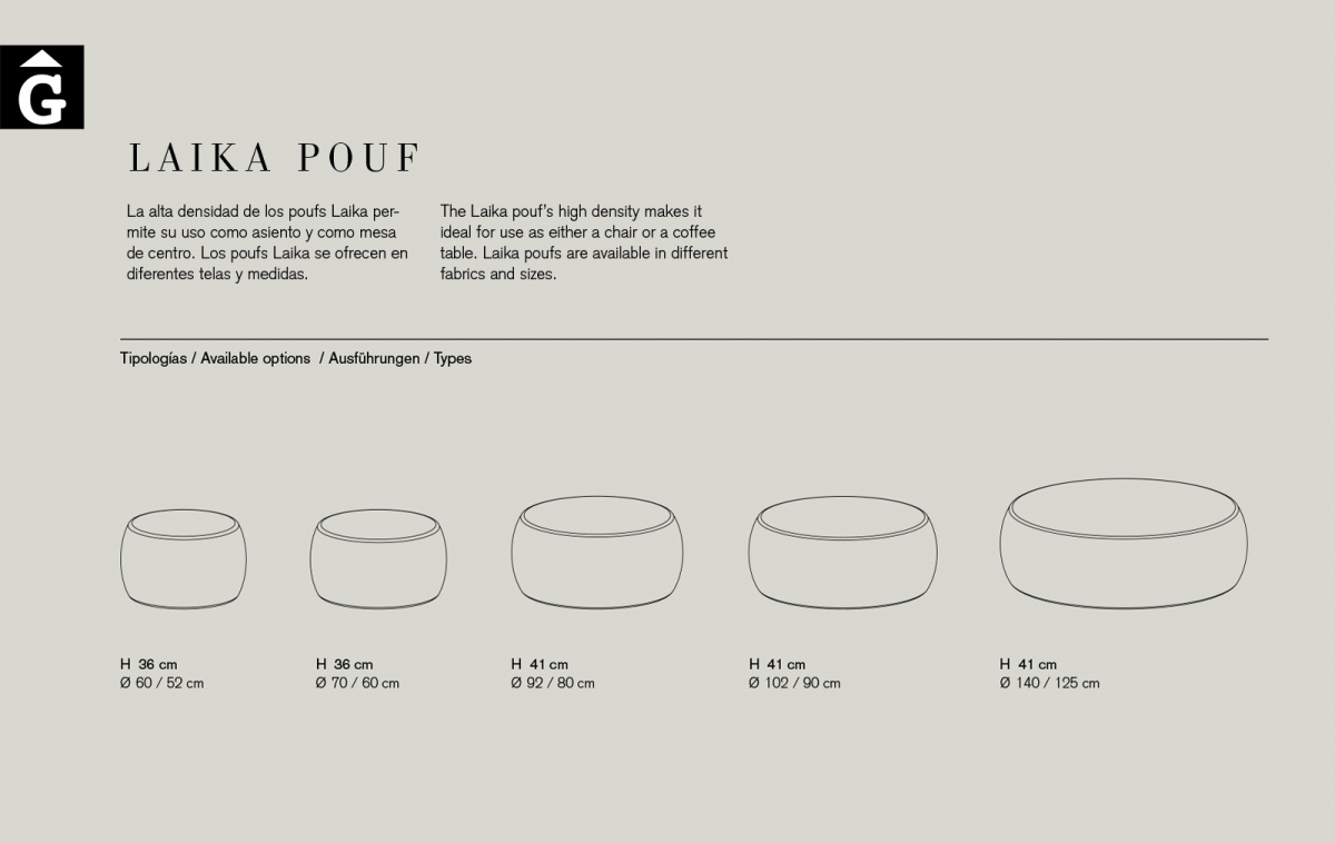 Laika Poufs by mobles Gifreu distribuïdor oficials