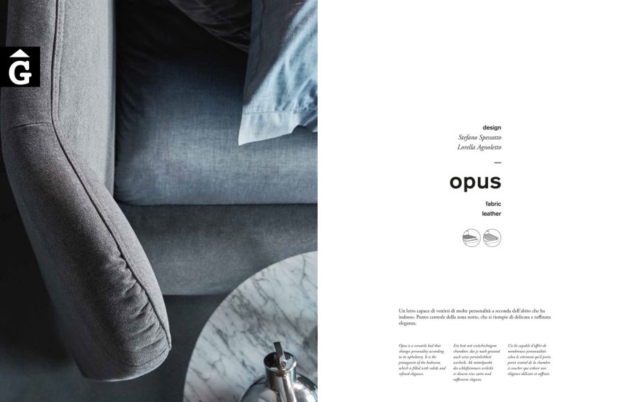 Opus detall capçal - Ditre Italia llits entapissats disseny i qualitat alta by mobles Gifreu