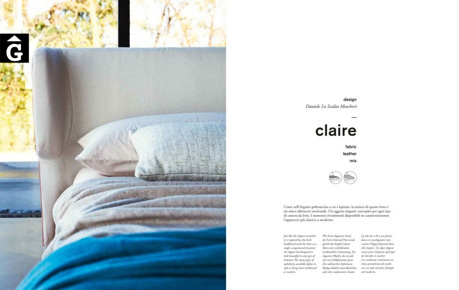 Claire llit entapissat - Ditre Italia llits entapissats disseny i qualitat alta by mobles Gifreu