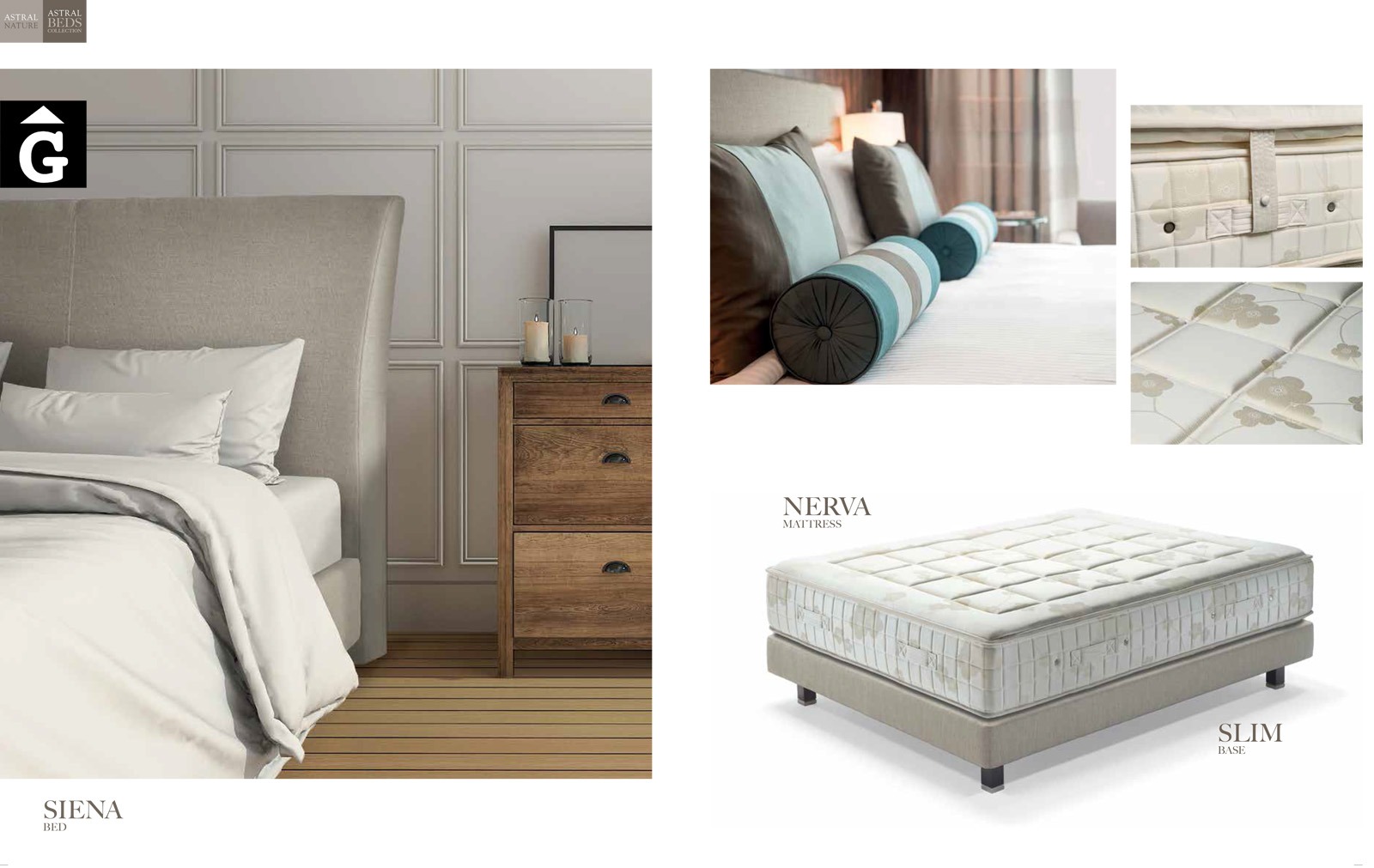 Siena llit entapissat detalls Beds Astral Nature descans qualitat natural i salut junts per mobles Gifreu