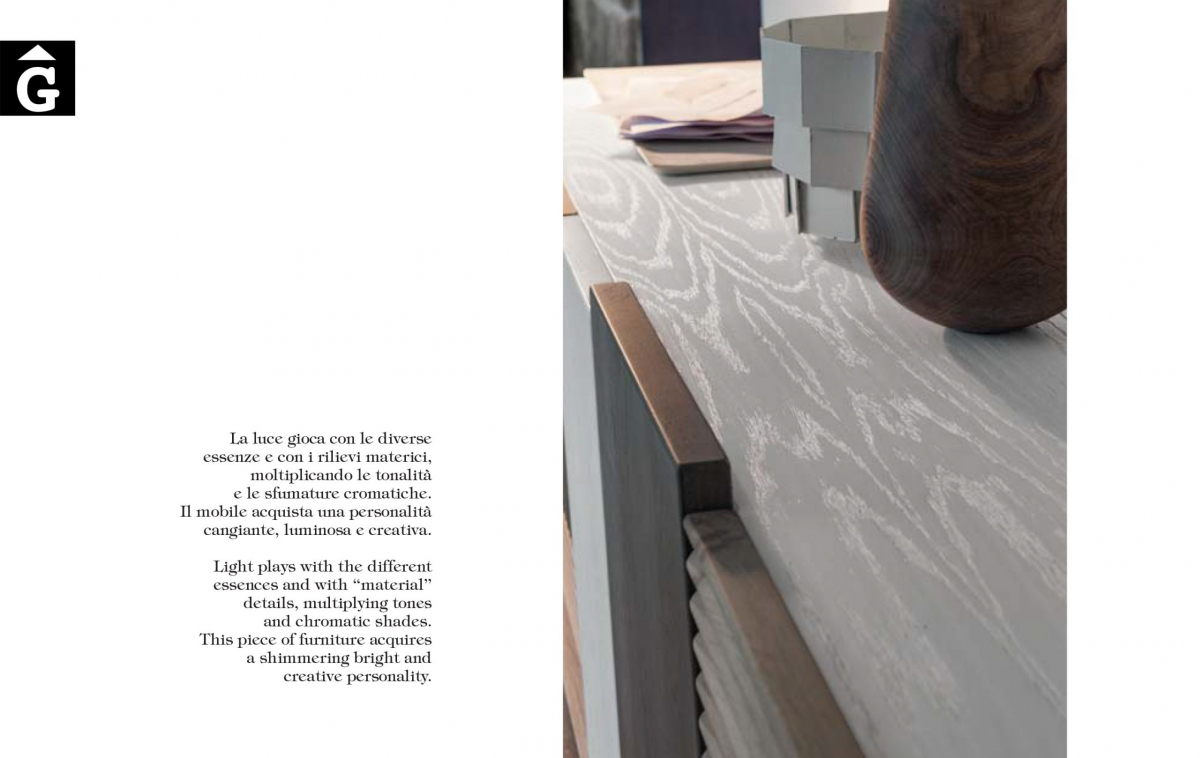 Detall sobre moble massis roure Zero 16 by Devina Nais i mobles Gifreu