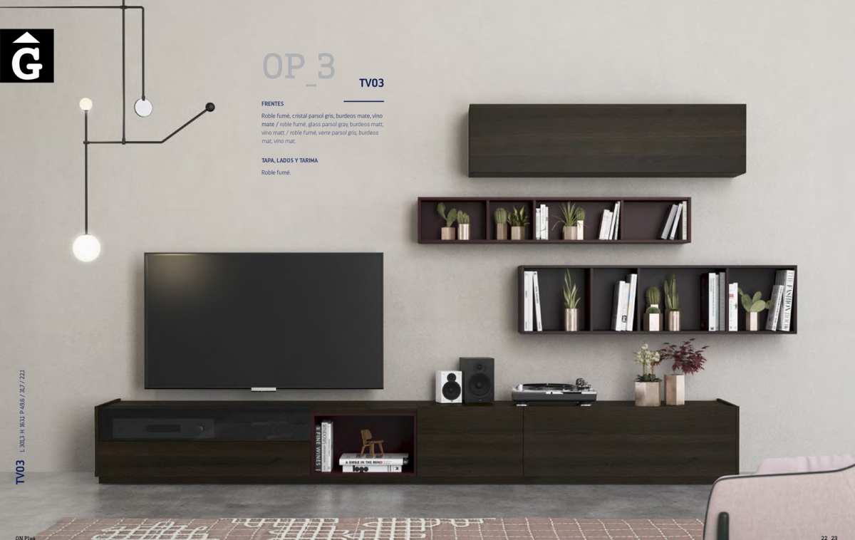 On Plus moble Tv roure fumé ViVe muebles Verge programa mobles menjador rebedor living by mobles Gifreu