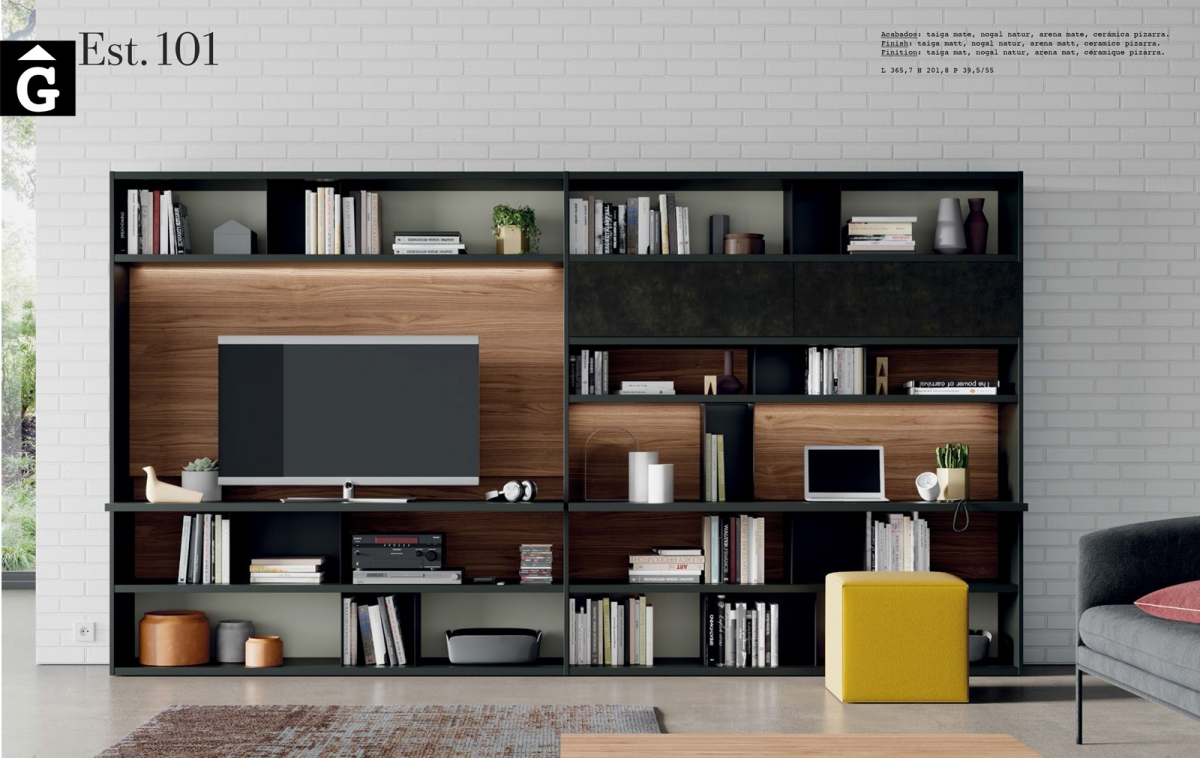 Llibreria moble Tv Line Vive Noguera taiga arena i pizarra muebles Verge programa llibrera llibreries living by mobles Gifreu