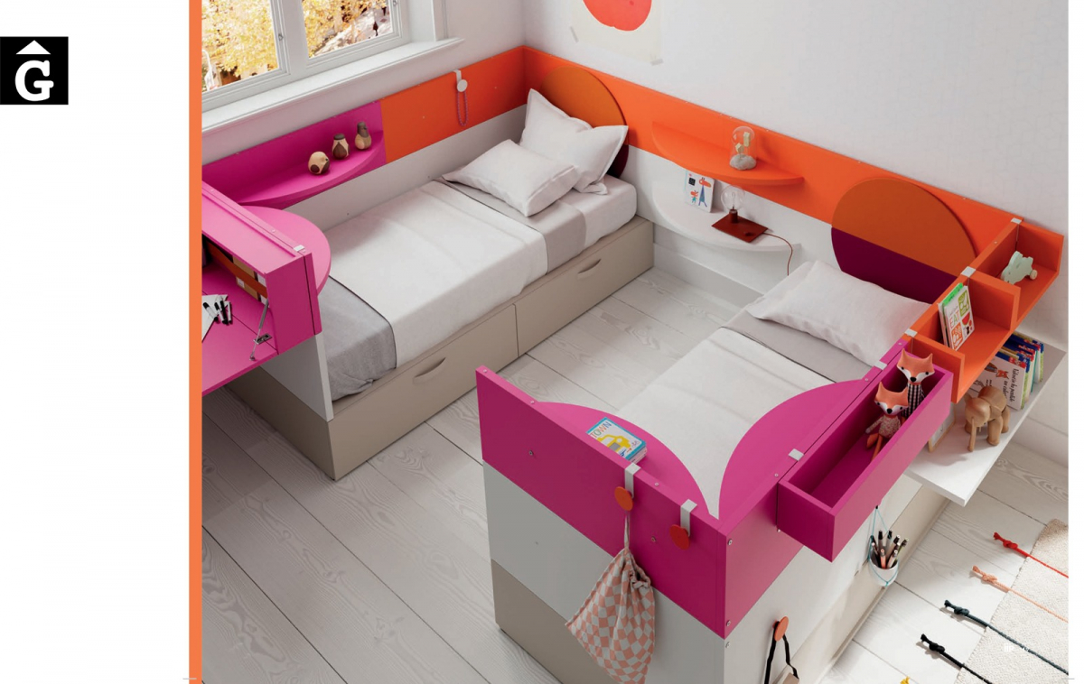 Habitació Juvenil Nest 2 llits Infinity 2 Jotajotape jjp by mobles Gifreu