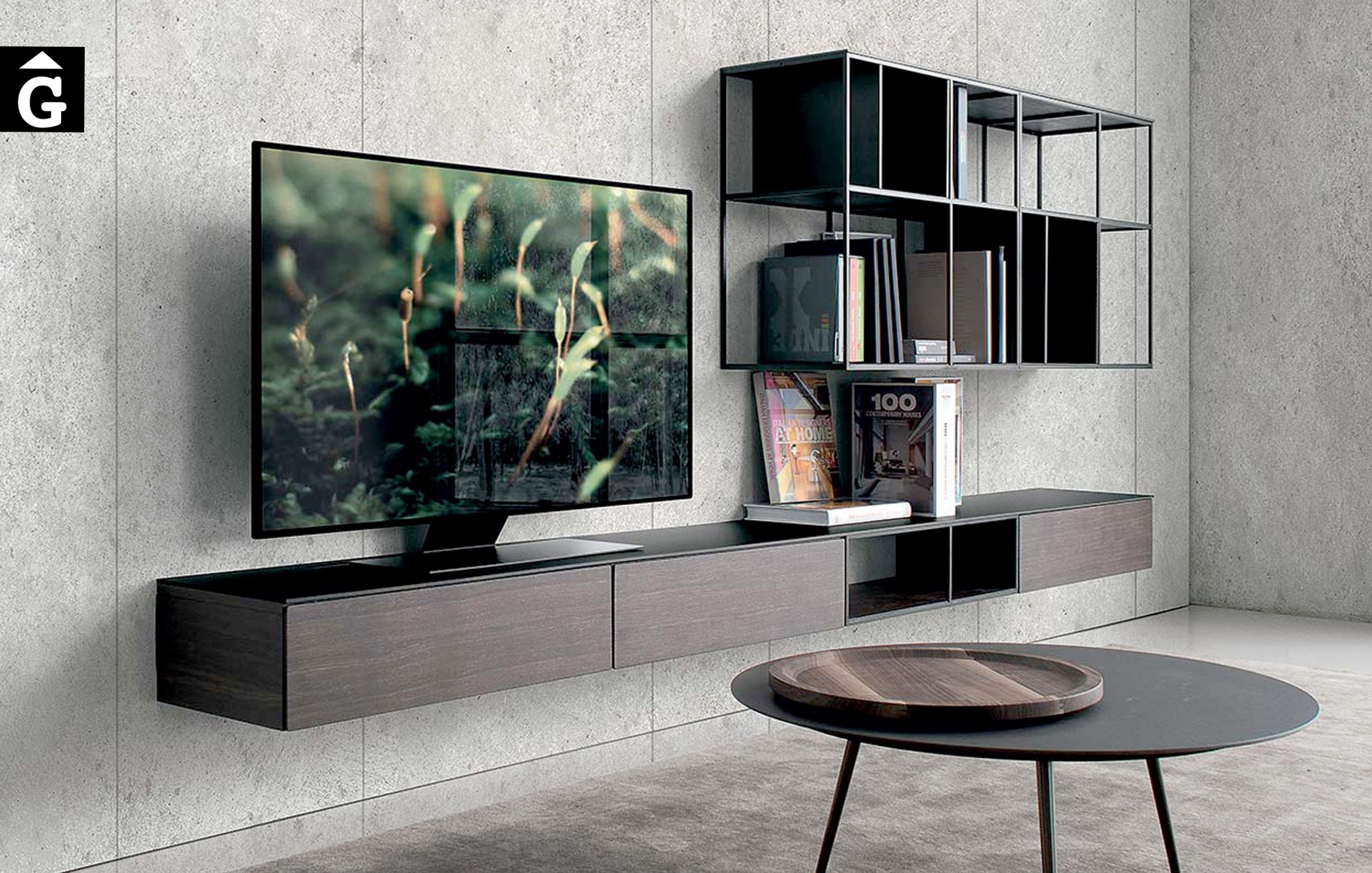 Moble Tv Atelier AT06 minimalista metall i fustaExtendo Design Source by mobles Gifreu botiga elements interiors