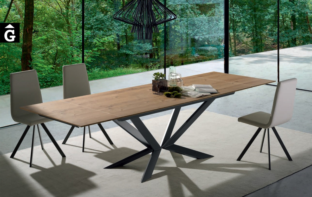 Taula extensible fusta i ferro Motion