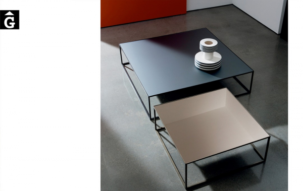 Taules de centre Quadro sobre vidre i mirall design Lievore Altherr Molina | Sovet |mobles Gifreu