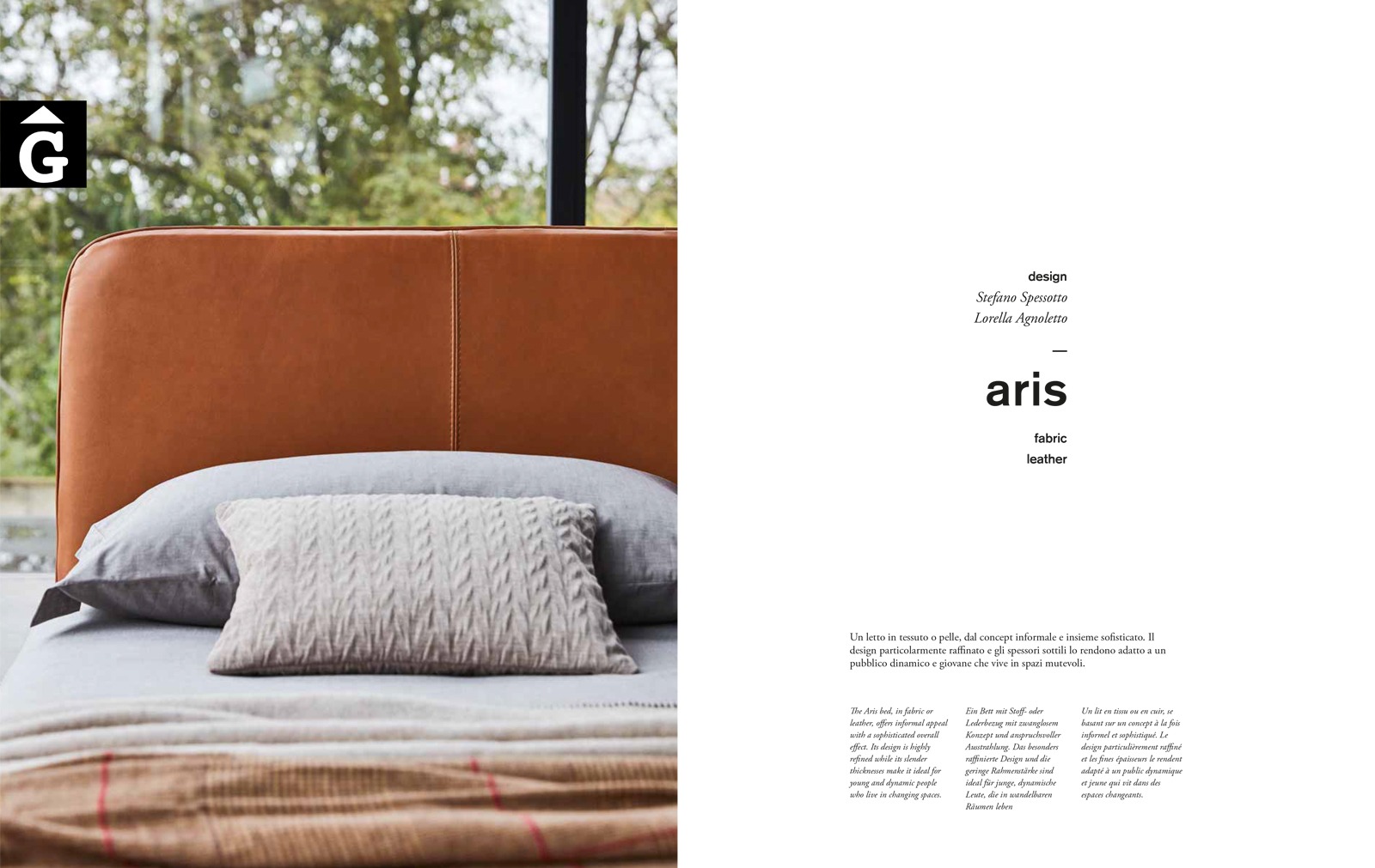 Lllit entapissat Aris detall capçal – Ditre Italia llits entapissats disseny i qualitat alta by mobles Gifreu