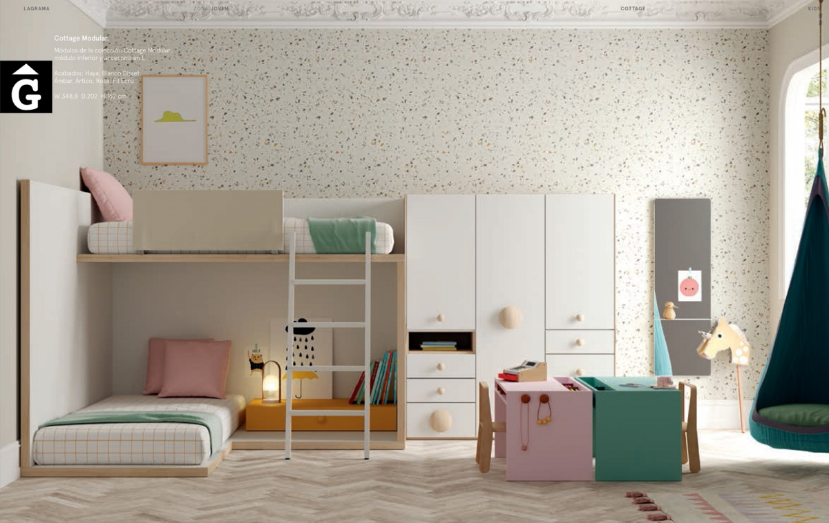 Llitera Cottage en forma L | Habitació Juvenil I lagrama | mobles Gifreu