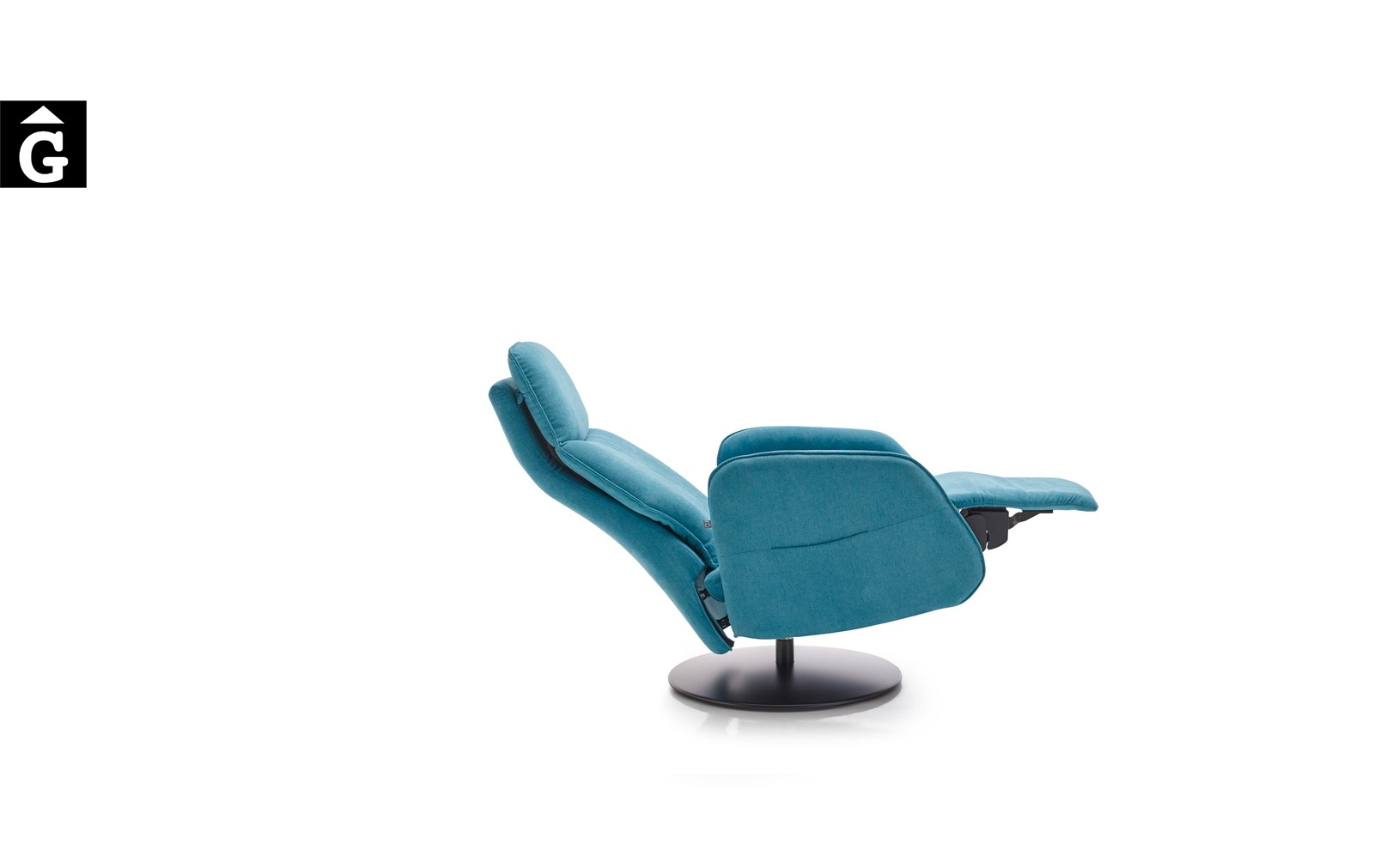 Butaca relax Panda peu central disc | Posició horitzontal | Mecanisme obert | Reyes Ordoñez Sofas disseny i qualitat alta distribuïdor oficial mobles Gifreu