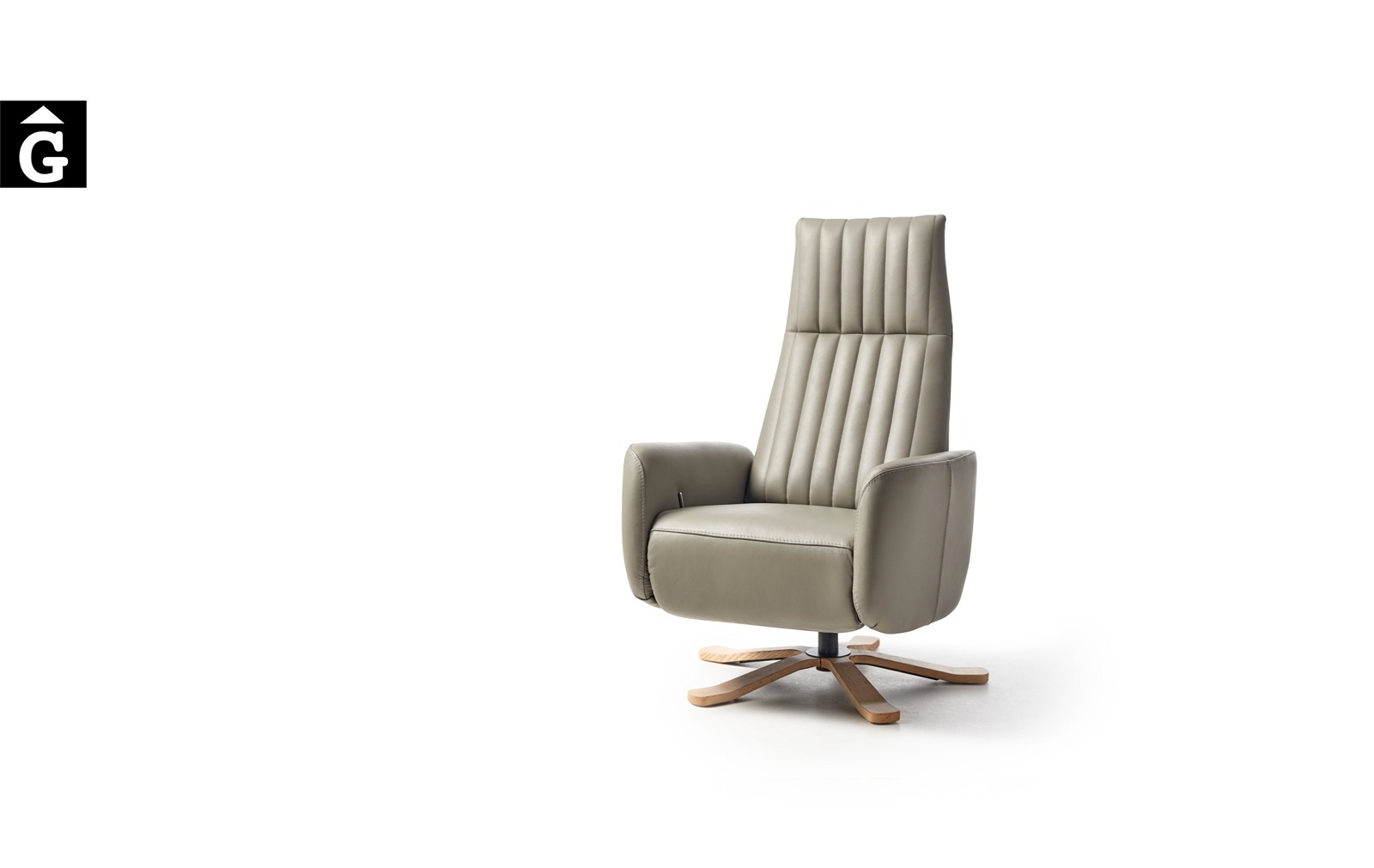 Butaca relax Tempo | Peu central fusta | Vista perfil | Reyes Ordoñez Sofas disseny i qualitat alta distribuïdor oficial mobles Gifreu