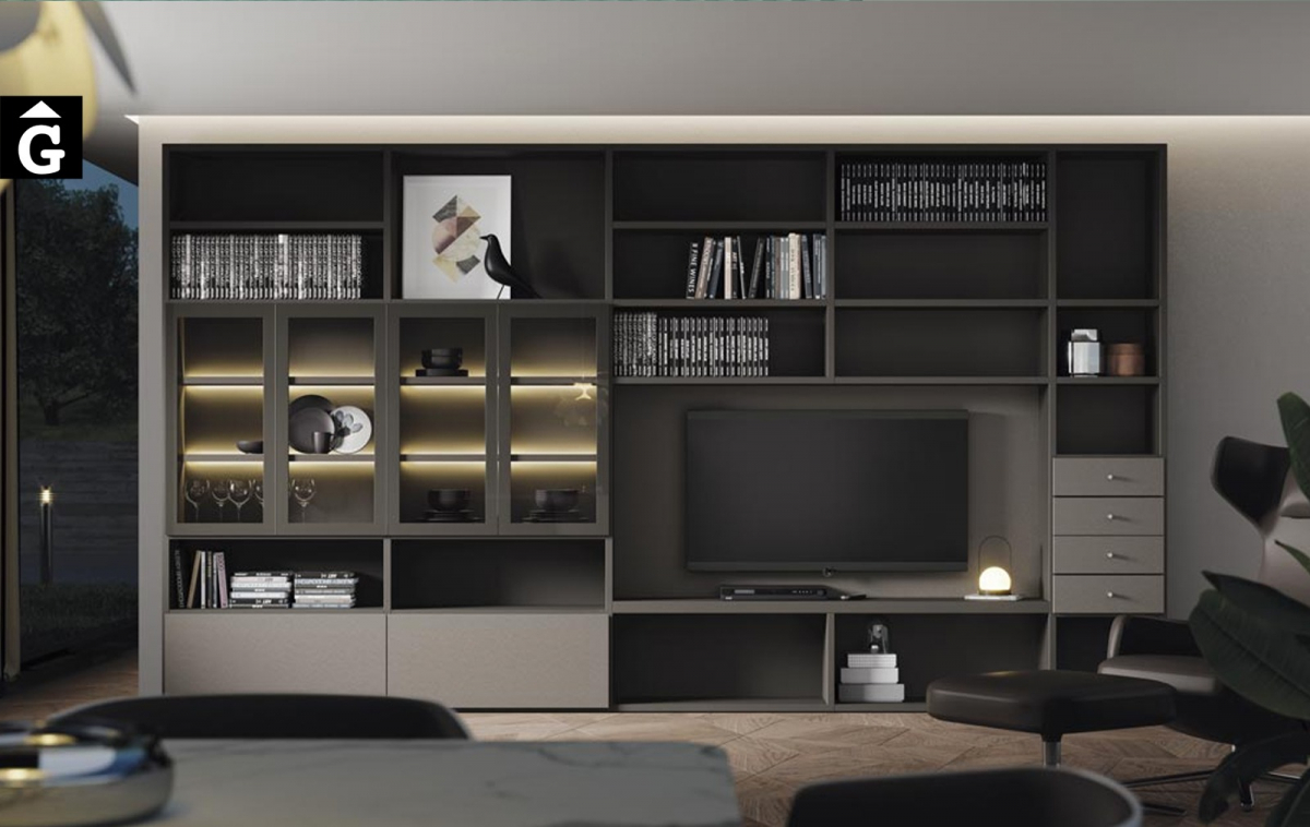 Moble llibreria amb portes i calaixos Airbox | Mobles Living | lagrama | mobles Gifreu