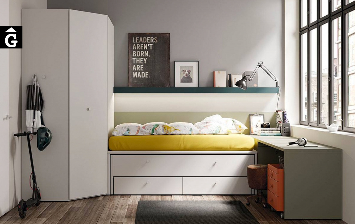 Habitació juvenil amb llit lliscant reversible | lagrama | mobles Gifreu