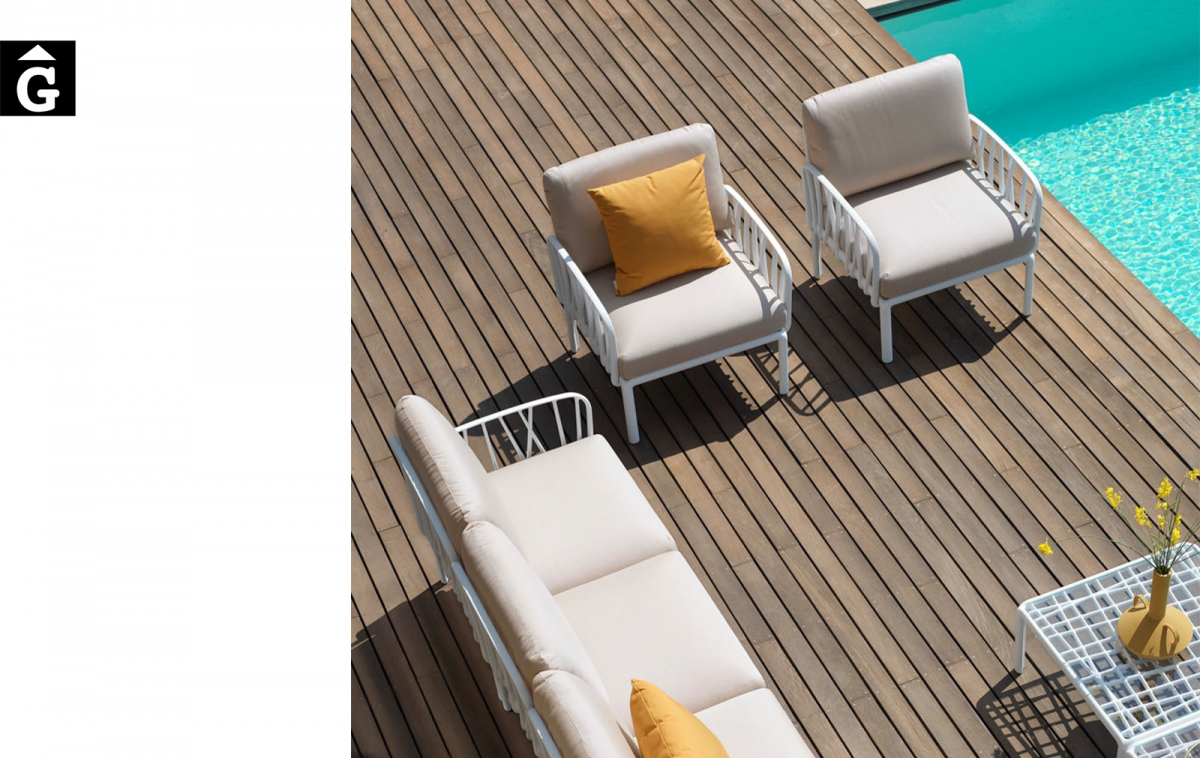 Sofà exterior Komodo | Estructura blanca | Detall | Nardi | mobiliari d'exterior amb disseny i a preus molt competitius