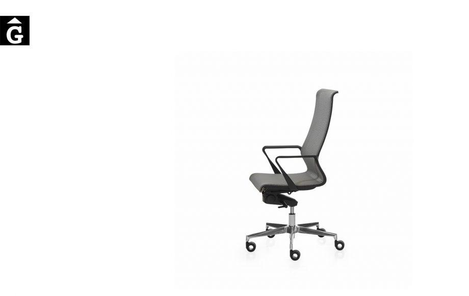 Cadira despatx X-Light malla gris | Vista lateral | Dile | mobiliari d'oficina molt interessant | Dileoffice | mobles Gifreu | botiga | Contract | Mobles nous oficina