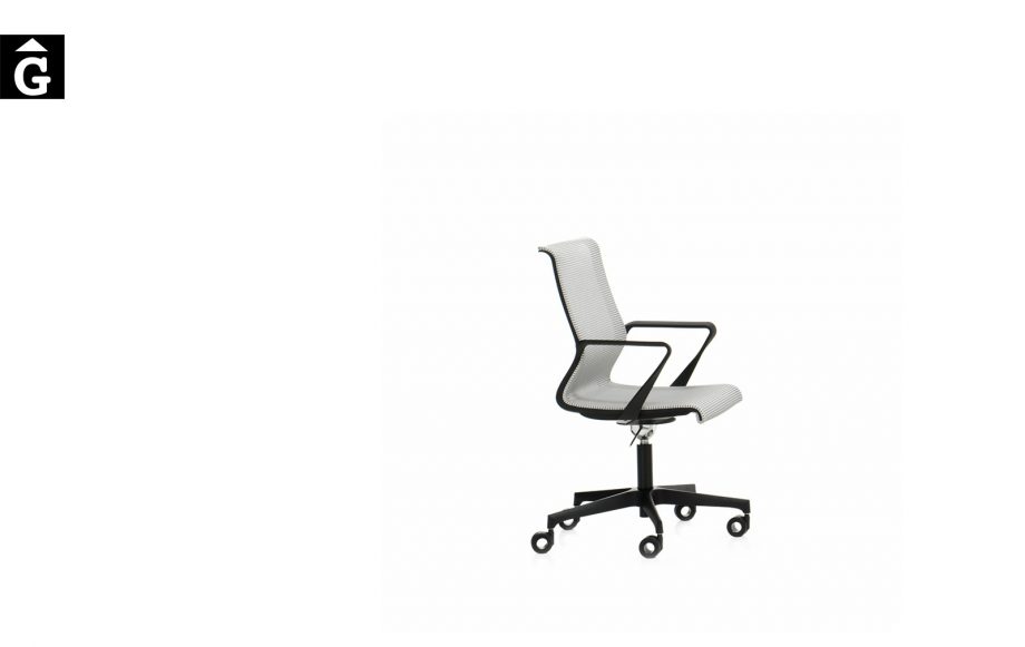 Cadira despatx amb malla blanca X-Light baixa | Vista lateral | Dile | mobiliari d'oficina molt interessant | Dileoffice | mobles Gifreu | botiga | Contract | Mobles nous oficina