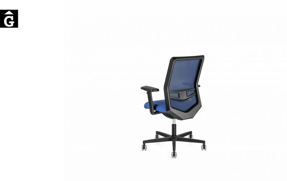 Cadira oficina Equis Negre i blau | Vista darrera | Dileoffice | Dile | mobiliari d'oficina molt interessant | mobles Gifreu | botiga | Contract | Mobles nous oficina