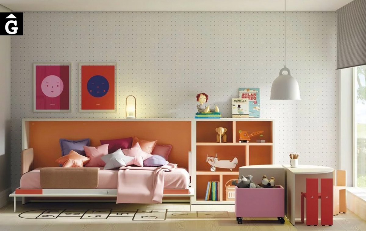 Habitació infantil amb llit abatible obert | Up & Down | llits abatibles | Pràctics, saludables i segurs | Jotajotape | mobles Gifreu