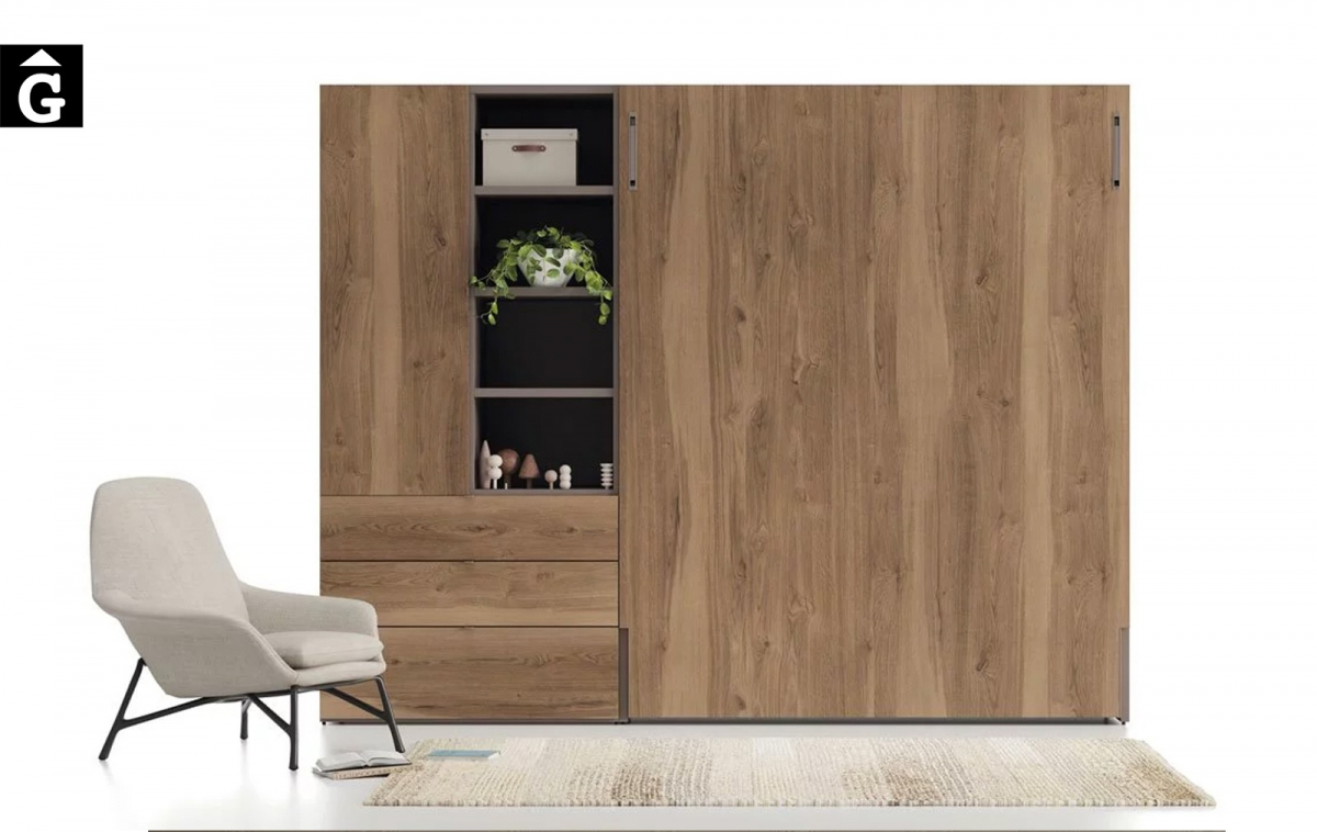 Habitació multifuncional | detall armari llit abatible tancat | Up & Down | llits abatibles | Pràctics, saludables i segurs | Jotajotape | mobles Gifreu