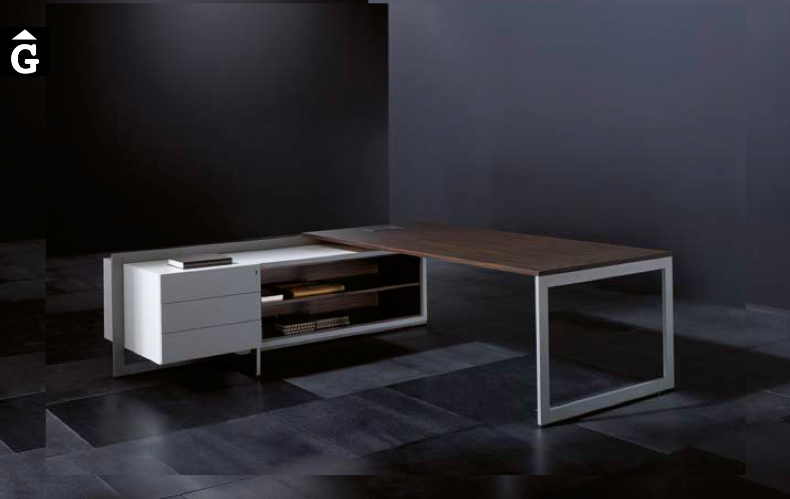 Taula despatx Vektor disseny Josep Lluscà | Forma 5 | mobiliari d’oficina molt interessant | mobles Gifreu | botiga | Contract | Mobles nous d’oficina