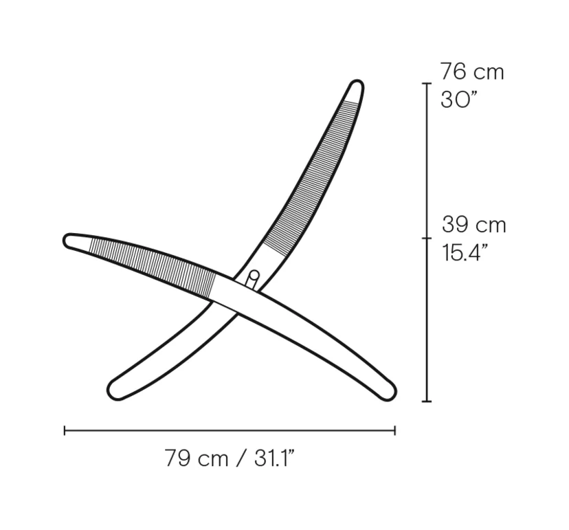 Butaca Cuba MG501 | Paper cord - dimensions