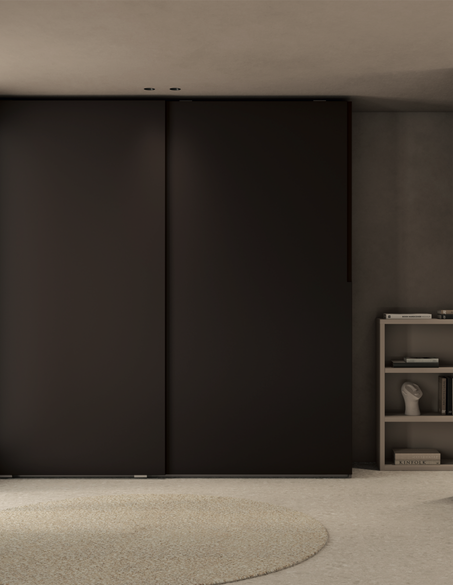 Armari de portes corredisses color brownie -