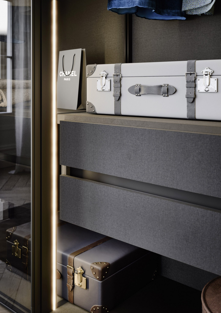 Armari raconer Perry amb portes plegables - detall de l'interior